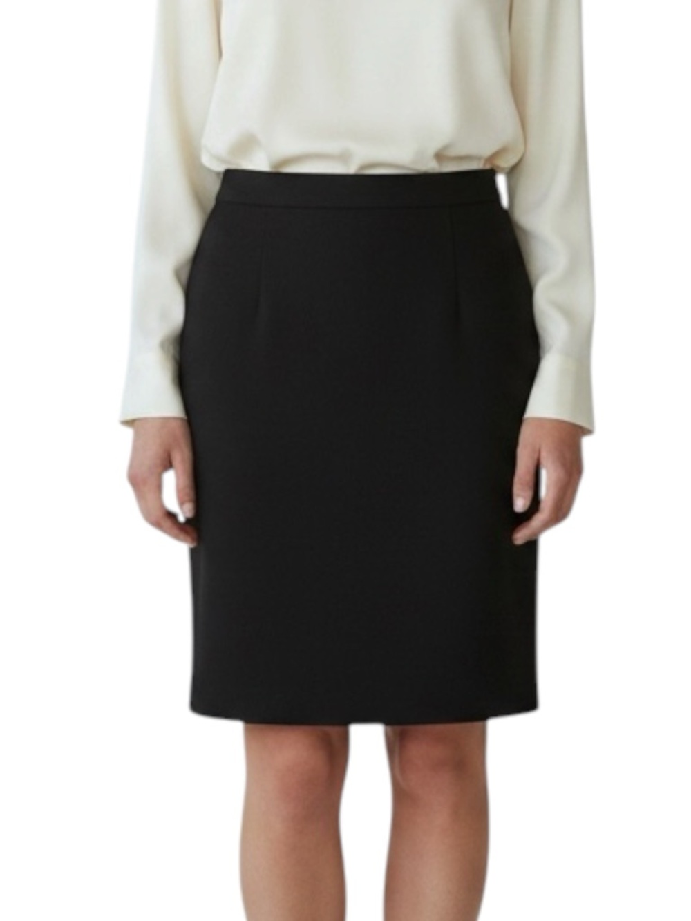 GIORGIO ARMANI Pure New Wool Pencil Lined Skirt in Classic Black Size M/6/IT42